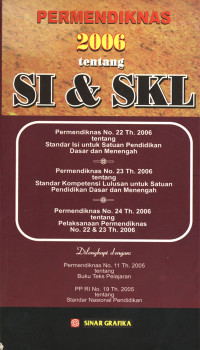 PERMENDIKNAS 2006 TENTANG SI &SKL