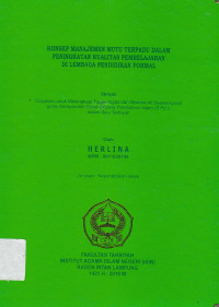 Konsep Manajemen mutu terpadu dalam peningkatan Kualitas pembelajaran di Lembaga Pendidikan Formal