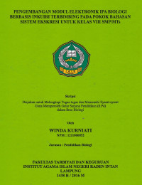 Pengembangan modul elektronik IPA Biologi berbasis inkuiri terbimbing pada pokok bahasan sistem ekskresi untuk kelas VIII SMP/MTs