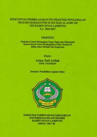 Efektifitas pembelajaran PPI (pratek pengalaman ibadah) mahasantri di Ma'had Al-Jami'ah UIN Raden Intan Lampung T.A 2016-2017