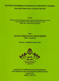 Materi pendidikan keimanan menurut hamka (Haji Abdul Malik Karim Amrullah 1908-1981)