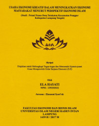 Usaha ekonomi kreatif dalam meningkatkan ekonomi masyarakat menurut perspektif ekonomi islam (studi : petani nanas Desa Totokaton Kecamatan Punggur Kabupaten Lampung Tengah)