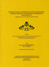 Pengaruh tingkat pendidikan dan pengalaman kerja terhadap produktivitas kerja dalam perspektif Ekonomi Islam (Studi pada Karyawan PT.Indokom Samudra Persada)