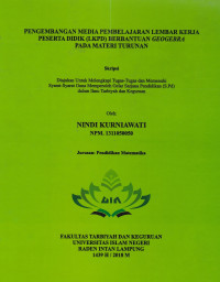 Pengembangan media pembelajaran lembar kerja peserta  didik ( lkpd ) berbantuan geogebra pada materi turunan