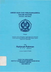 Amien Rais Dan Perjuangan Dalam Politik (Periode 1998-2001)
