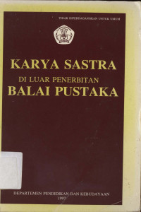 Karya sastra di luar penerbitan Balai Pustaka