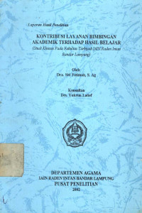 Kontribusi layanan bimbingan akademik terhadap hasil belajar : Studi kasus pada fakultas Tarbiyah IAIN Raden Intan Bandar Lampung