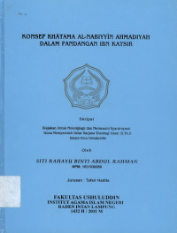 Konsep Khatama Al- Nabiyyin Ahmadiyah dalam Pandangan Ibn Katsir